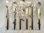 Mepra Fantasia Cobalt 6 Pc Dessert Knives Italy New. Fixed Price $38.00.