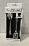 Farberware Marisol Fine Stainless Steel Set Of 10 Teaspoons - New. Fixed Price $14.95.