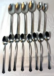 14 Pc Silver Stainless Iced Tea Spoons & Vegetable Serving -free Ship. Fixed Price $75.00.
