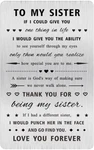 Alotozo Thank You For Being My Sister Gifts, Engraved Wallet Small, Silver. Fixed Price $20.46.