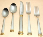Lenox Eternity Gold 5 Piece Place Setting 18/10 Stainless Flatware Glossy New. Fixed Price $44.90.