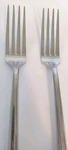 The Main Course Stainless Flatware 7 1/2" Dinner Forks 6 Sided Hexagon MNF11. Fixed Price $49.00.