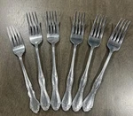 Oneida Cube Dover Set Of 6 Dinner Serving Forks 5 18/0. Fixed Price $36.62.