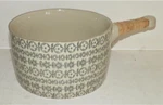 Serving Pot Bloomingville With Wicker Wrapped Handle Grey Stoneware. Fixed Price $9.95.