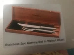Wusthof 2 Piece Stainless Cutlery Set Walnut Chest. Fixed Price $49.99.