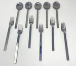 Mepra Stile 18/10 5 Spoon And 6 Fork (9 Total) - Read. Fixed Price $127.49.