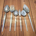 Oneida Satinique Older Serving 6PC Spoon Fork Pie Community Stainless Flatware. Fixed Price $30.02.