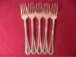 Set Of 5 Towle TWS386 Salad Dessert Forks Glossy Stainless Steel 7 3/8". Fixed Price $26.14.