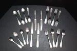 20 Pc Towle Hammersmith Germany Stainless Flatware Hammered Matte Svc For 4. Fixed Price $184.15.