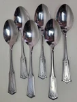 6 Vtg Rogers Stanley Roberts SRB113 Stainless Steel Table Dinner Spoons 7/8". Fixed Price $28.24.