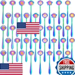 Eboot 40X Rainbow Flower Teaspoons Stainless Steel Mini Cute Party. Fixed Price $41.48.