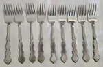 Flatware Oneida Valerie Distinction Deluxe 9 Salad Dessert Forks Stainless Satin. Fixed Price $25.00.