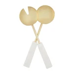 Mud Pie Gold Salad Servers Set, 11", White. Fixed Price $43.37.