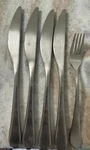 GON17 Stainless By Gourmet Settings 18/10 Knives & Fork 5PC Glossy, Tips Up. Fixed Price $15.99.