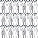 100 Pieces Forks And Spoons Silverware Set Stainless Steel Flatware Cutlery. Fixed Price $39.12.