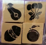 Recollections Rubber Stamp Mini 1" Set Of 4 Wood Mounted Craft Planner. Fixed Price $6.75.