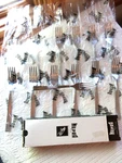 Mepra Stainless Steel Salad Forks 12 Italian Nib Sole Pattern 6.75" High Gloss. Fixed Price $29.50.