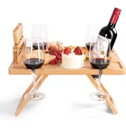 Charcuterie Picnic Table, Board Wine Glass Holder, Cheese Lover Gift. Fixed Price $29.99.