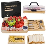 Charcuterie With Lid - Bamboo Boards, Portable Travel Charc.... Fixed Price $61.63.