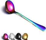 Rainbow Soup Spoon Of 4, 7.5" Stainless Steel Titanium Plating Shiny Mutilcolor. Fixed Price $12.23.