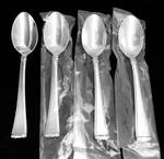 New Gorham Stainless Glossy Column Set Of 4 Teaspoons 6 1/8" Flatware 18/10. Fixed Price $54.00.