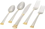 Lenox Eternal Gold Flatware 5-PIECE Place Setting, Service For 1 Stainless. Fixed Price $72.19.