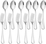 Set Of 12 Stainless Steel Dinner Forks And Spoons Silverware Heavy-duty / Us. Fixed Price $19.99.