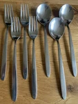 Wmf Moda Cromargan Germany Set Table Forks & Soup Spoons, Matte Silver. Fixed Price $52.95.