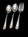 Of 3PC Gourmet Setting Gs Stainless Serving Utensils Solids Spoons Fork 10. Fixed Price $15.61.