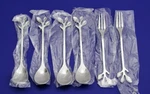 (4) Turbokey Demitasse Espresso Spoons 3/4" & (2) Fruit Forks - New. Fixed Price $9.99.