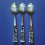 3 Japan Stainless Teaspoons Flatware UNF199 Unknown Pattern. Fixed Price $17.95.