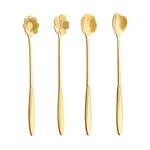 7-INCH 4 Pcs Flower Coffee Teaspoon Set Drink Stirring For Dessert. Fixed Price $11.09.