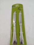 Cambridge Silversmiths Dinner Knives 4 Piece Set Stainless Steel Swirl Sand New. Fixed Price $16.99.
