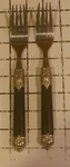 Hampton Silversmiths San Remo Black Handle Flatware Dinner Forks Set Of 2. Fixed Price $6.50.
