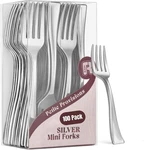 100 Pack Silver Mini Forks - 4 Inch Dessert Heavy Duty. Fixed Price $14.69.