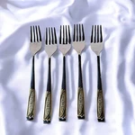 Inoxpran INX1 Forks 7 Stainless 18/10 Gold Tone Accents Set Of 5. Fixed Price $22.95.