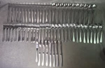 65 Piece Set Knork Stainless Steel Flatware Knives Forks Spoons. Fixed Price $127.49.