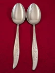 Montgomery Ward MWD21 Stainless Japan Flower Glossy Solid Serving Spoons 8". Fixed Price $17.09.