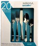 New Mikasa Kelby Substantial 20 Piece Set Stainless Steel Flatware Cutlery. Fixed Price $48.11.