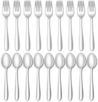 24-PIECE Forks And Spoons Silverware Set, Amafox Food Grade Stainless. Fixed Price $21.78.
