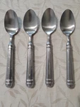 (4) Retroneu RTR40 18/10 Glossy Stainless Oval Spoon Set 7.75 6 Side 2 Bands. Fixed Price $75.95.