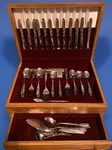 Vintage Linmark LNM7 Stainless Steel Flatware Set Complete W/ Storage Box Read. Fixed Price $326.00.
