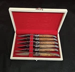Set Of 6 French Laguiole Handle Steak Knives. Fixed Price $169.00.