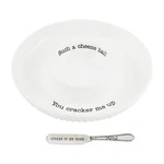 Mud Pie Circa Cheese Ball Dish Set,white, 1/2" X 9 Dia Spreader.... Fixed Price $58.48.