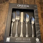 Oneida Boutonniere - Stainless Steel 45PC. Flatware Set (service For Eight). Fixed Price $49.95.