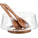 Muso Wood Salad Set 10-INCH With Glass Bowl, Acacia. Fixed Price $71.26.