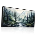 Zuitinghua Black Framed Canvas Wall Art 40L" X 20W" Misty Forest. Fixed Price $117.77.
