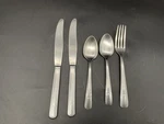 Vintage Hull Stainless Steel 18/8 Flatware 5 Pieces HUS3 Pattern. Fixed Price $9.50.