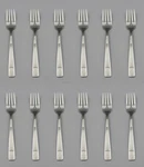 Oneida Stainless Accent (glossy) Fish Forks - Set Of Twelve Nos Usa. Fixed Price $27.98.