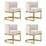 Pemberly Row Contemporary Set Of 4 Cream Velvet Dining Chairs. Fixed Price $1149.84.